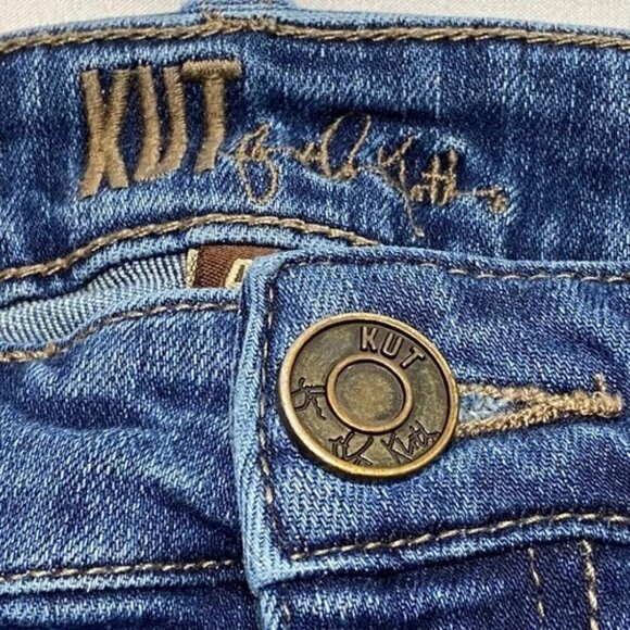 KUT From The Kloth Blue Jeans Women's 4 Carlo Ankle Skinny Raw Hem Medium Wash - Picture 7 of 15